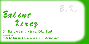 balint kircz business card